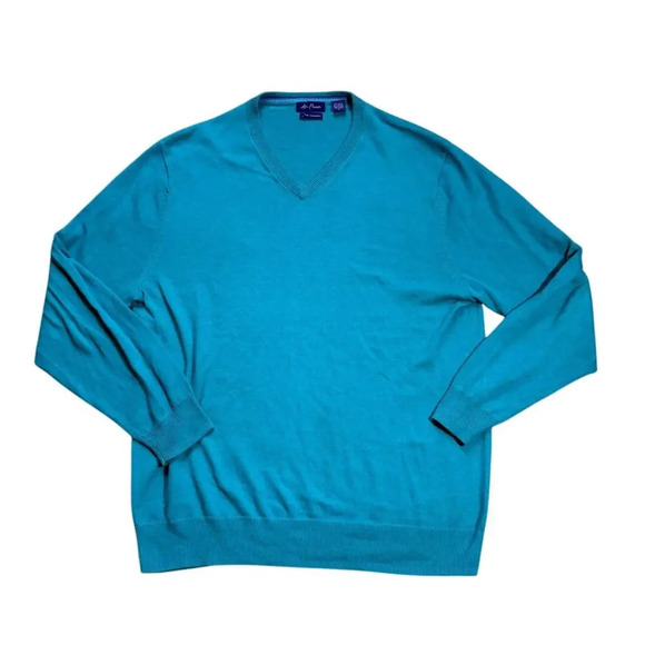 ALAN FLUSSER Cotton/Cashmere V Neck, Sweater, size Large - Picture 1 of 6